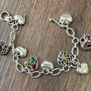 Retired Brighton Women's Bracelet with Heart Charms